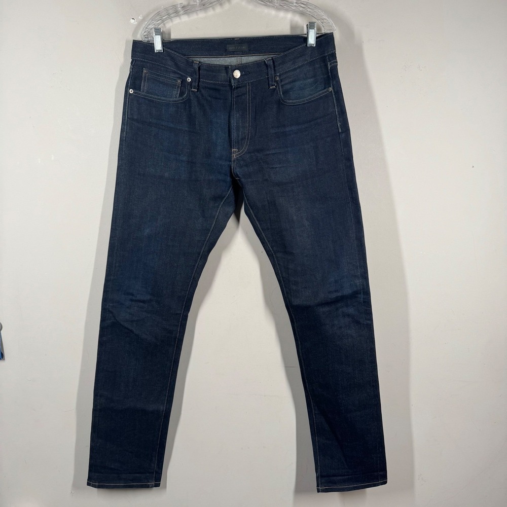 Uniqlo Mens Kaihara Japanese Fabric Slim Straight Low Rise Denim Jeans 34x34